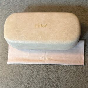 Chloe Cream Leather Women's glasses case with cloth like new